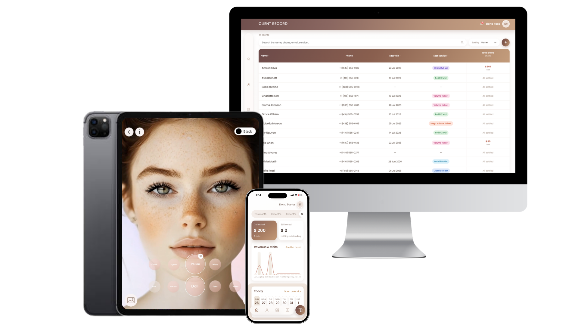 Flit on a tablet, a phone and a desktop, always in sync